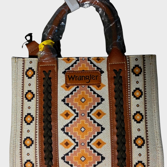 Wrangler Accessories - Wrangler Women's Tan and Brown Patterned Tote Bag